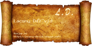 Lacsny Dávid névjegykártya