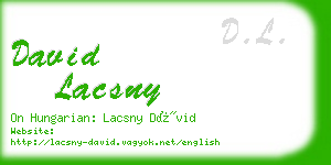 david lacsny business card